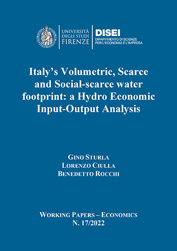 Italy’s Volumetric, Scarce and Social-scarce water footprint: a Hydro Economic Input-Output Analysis (Sturla et al., 2022)