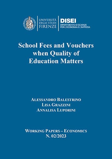 School Fees and Vouchers when Quality of Education Matters (Balestrino et al., 2023)